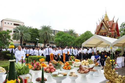 ภาพรวมบรรยากาศศักการะสิ่งศักดิ์สิทธิ์ประจำคณะเทคโนโลยีการเกษตร ประจำปี 2568