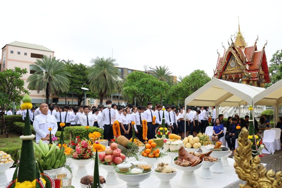 ภาพรวมบรรยากาศศักการะสิ่งศักดิ์สิทธิ์ประจำคณะเทคโนโลยีการเกษตร ประจำปี 2568