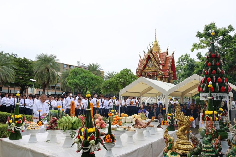 ภาพรวมบรรยากาศศักการะสิ่งศักดิ์สิทธิ์ประจำคณะเทคโนโลยีการเกษตร ประจำปี 2568