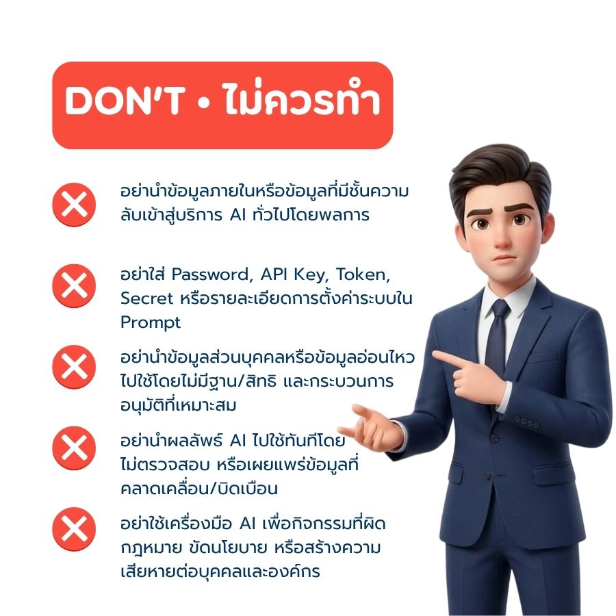 Faculty AI Security Quick Guide DO สิ่งที่ไม่ควรทำ